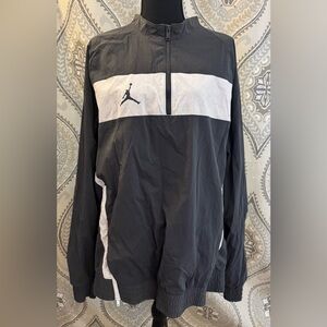 Nike Air Jordan Dri Fit 1/4 Zip Woven Jacket Gray White Men's Large
